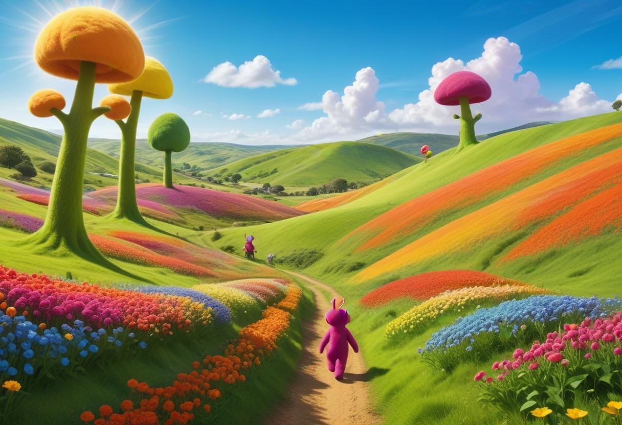 Teletubbies dräkt – för ett färgglatt speläventyr! illustration