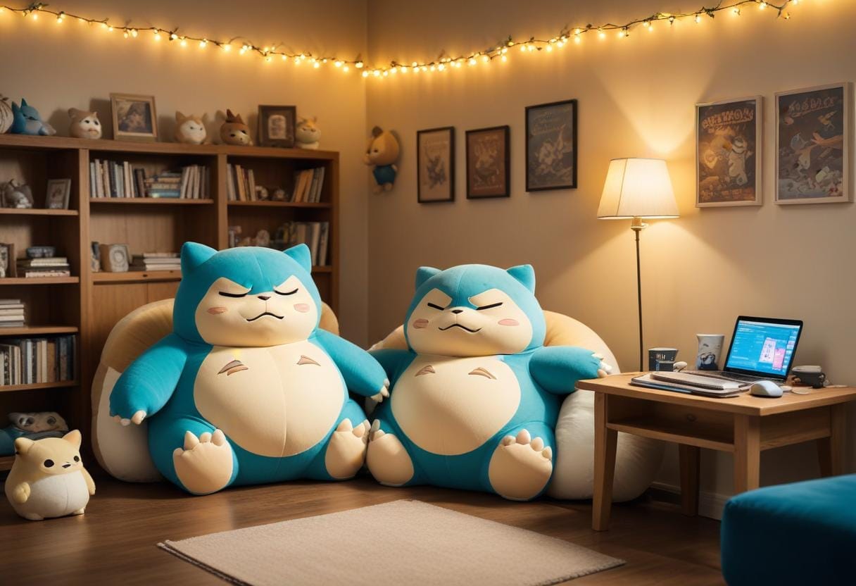 Snorlax – den perfekta följeslagaren för gamingkvällar! illustration